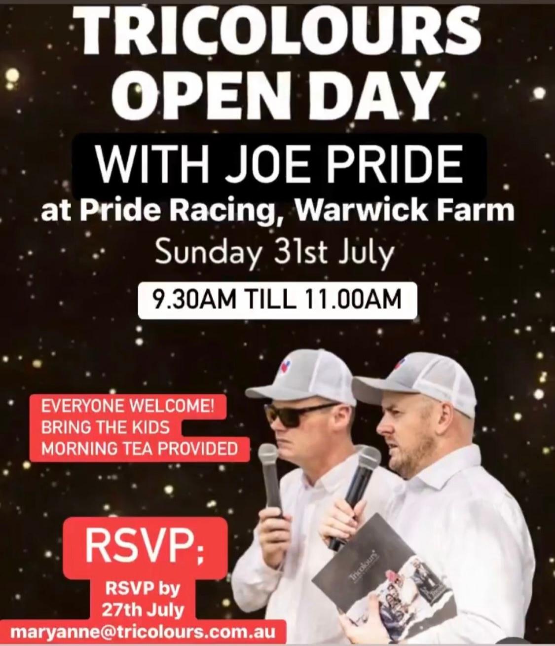 Tricolours Open Day at Pride Racing – 31st July